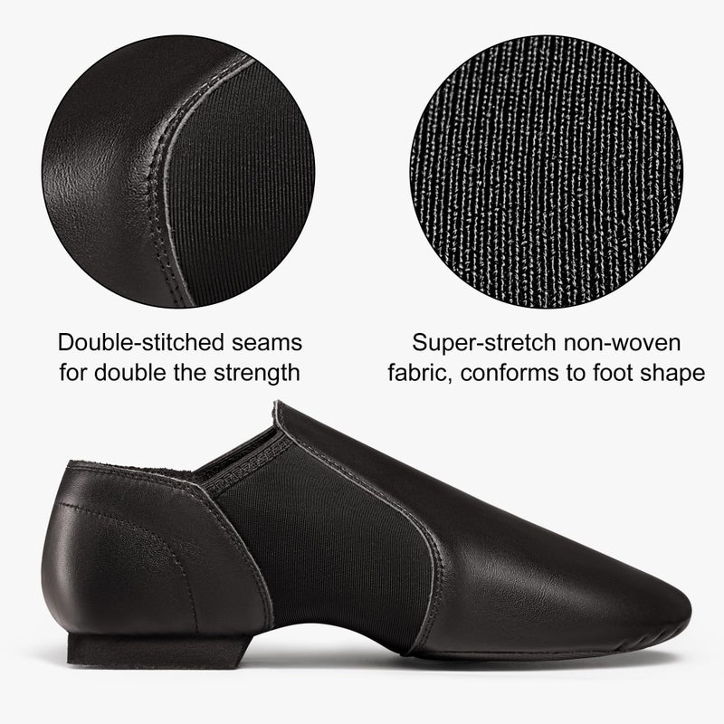 ARCLIBER Black Jazz Shoes for Women/Big Kid Slip On 4.5M US - Image 4